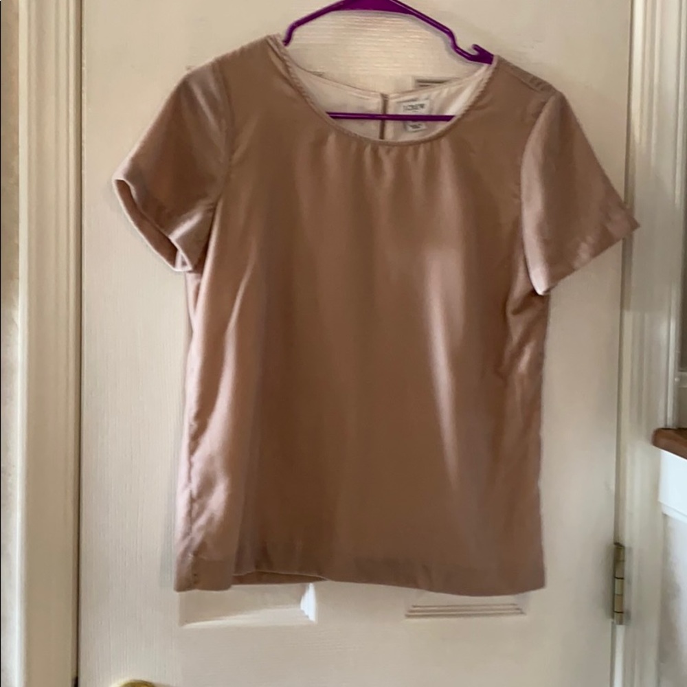 J Crew champagne velvet top.